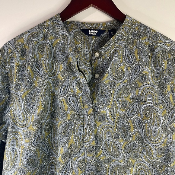 Lands' End Paisley Blouse - Gray and Yellow - Picture 4 of 12